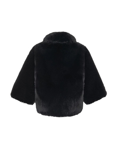 SAINT LAURENT shawl-lapel faux-fur jacket outlook