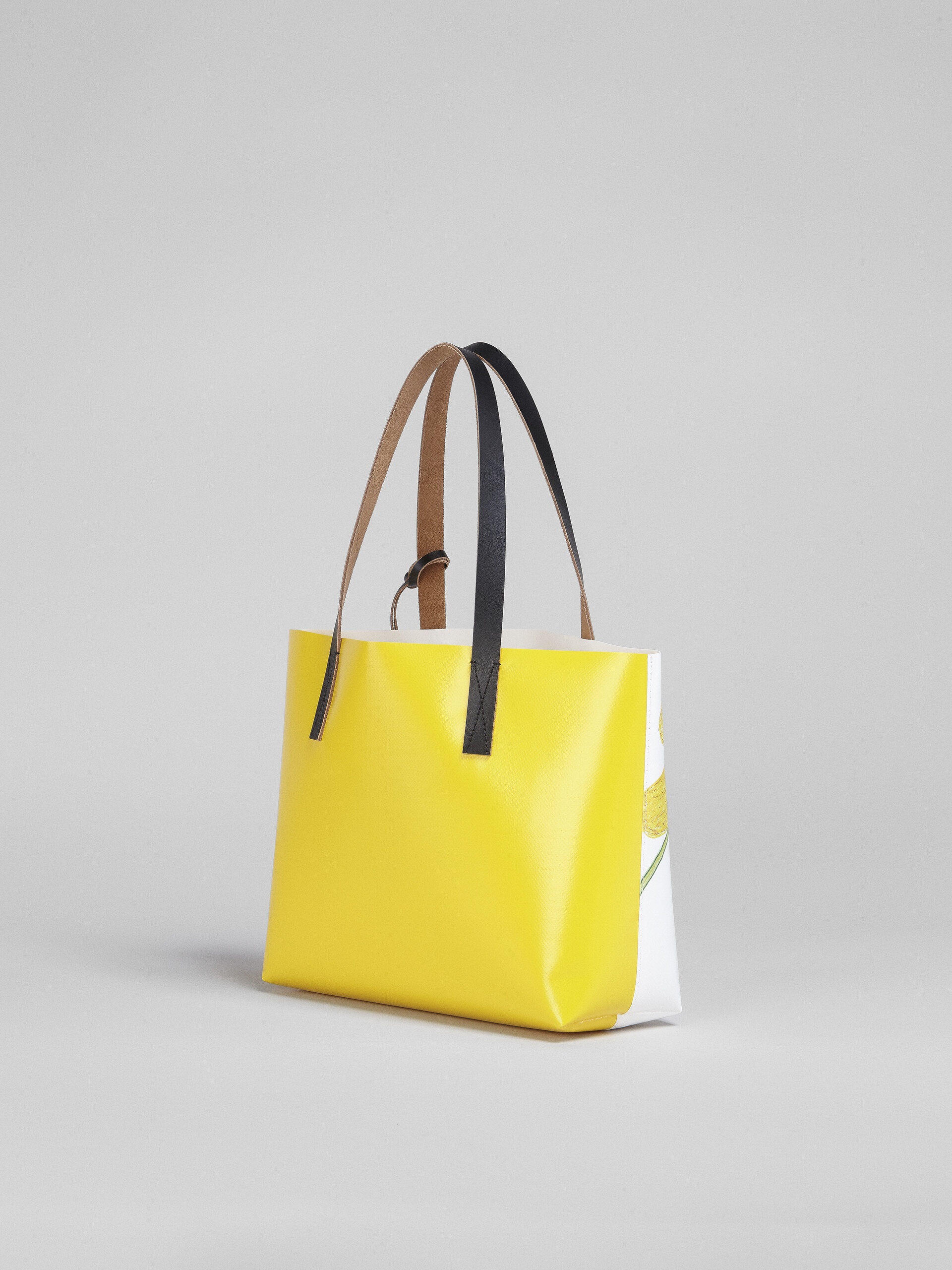 ORCHIDS PRINT YELLOW SHOPPING BAG - 3