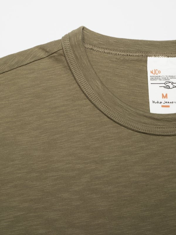Roy Heavy Slub T-Shirt Olive - 2