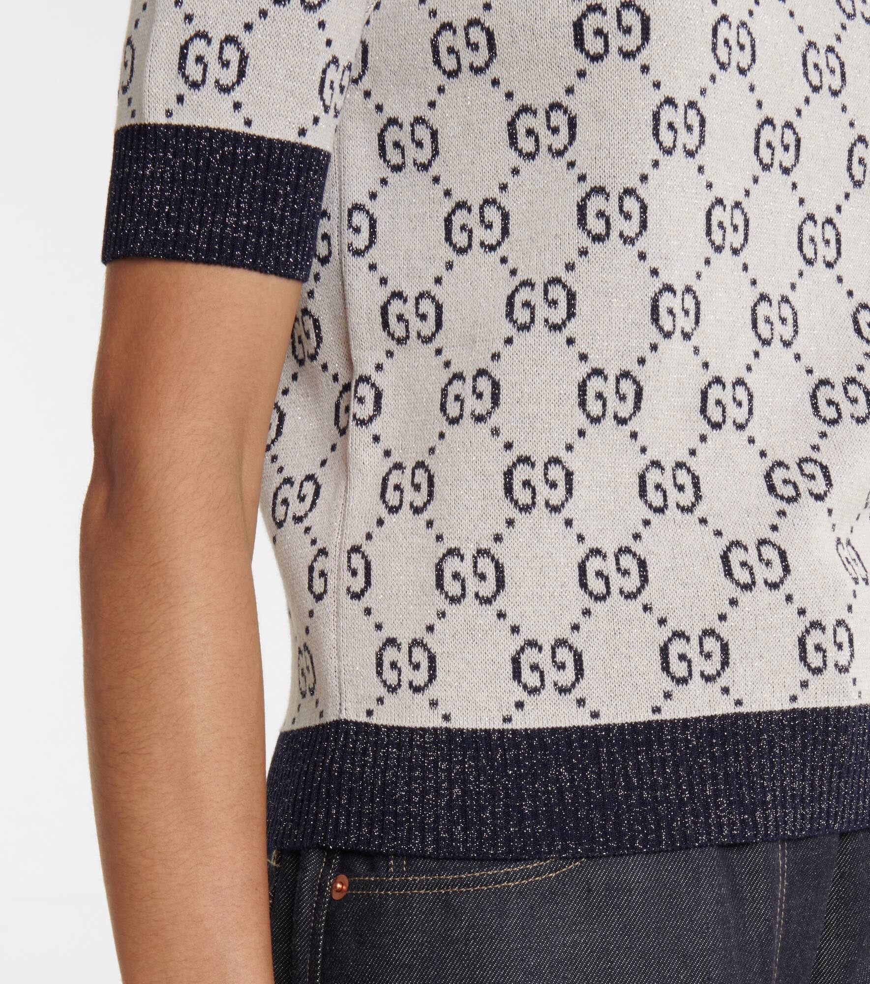 Cotton-blend lamé top - 5