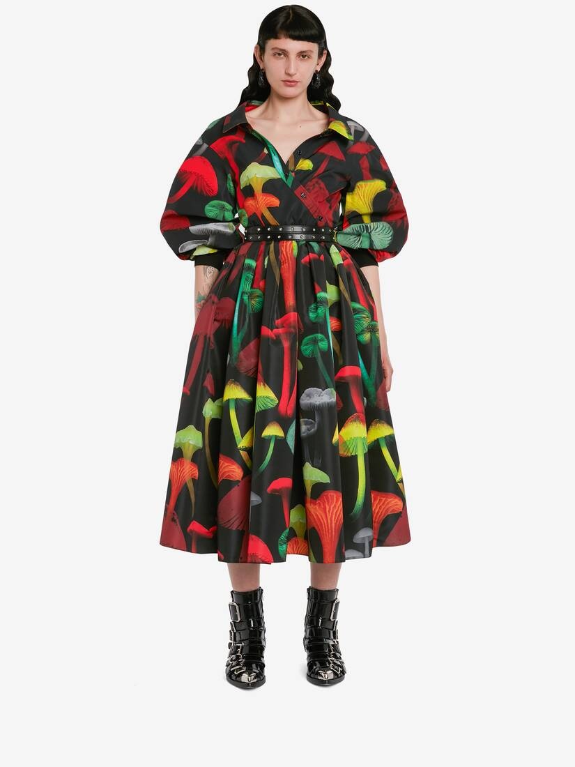 Women's Psychedelic Mushroom Twisted Shirt in Black/multicolour - 2