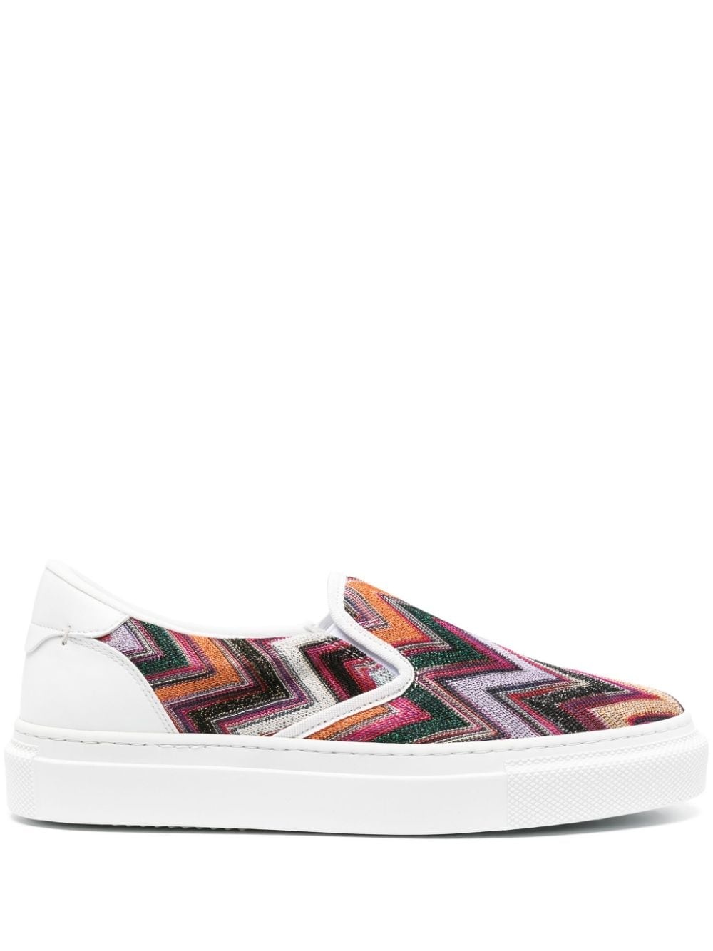 zigzag-pattern lurex-detail sneakers - 1