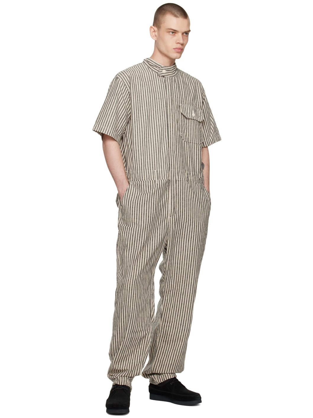 Off-White & Black Racing Jumpsuit - 4
