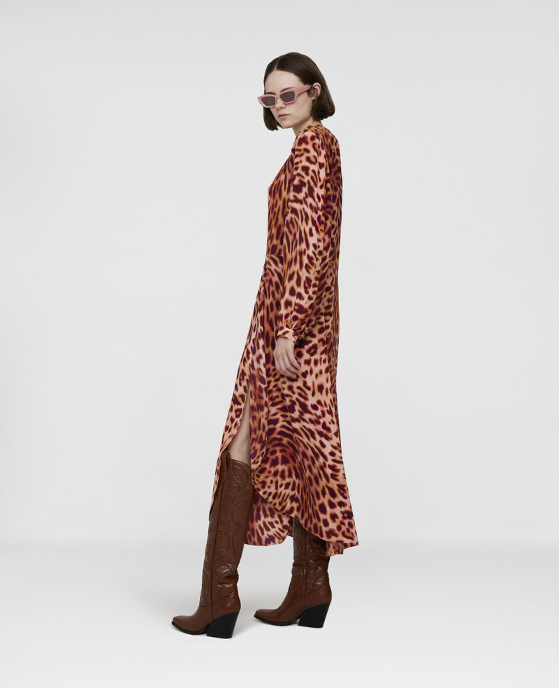 Cheetah Print Silk Maxi Dress 3
