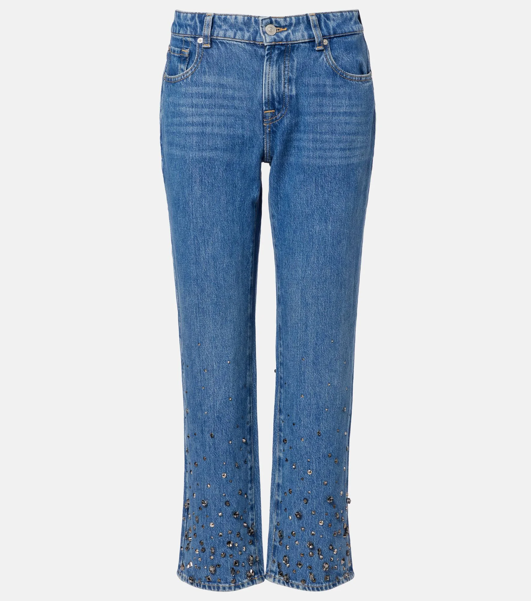 Calie embellished cropped straight jeans - 1