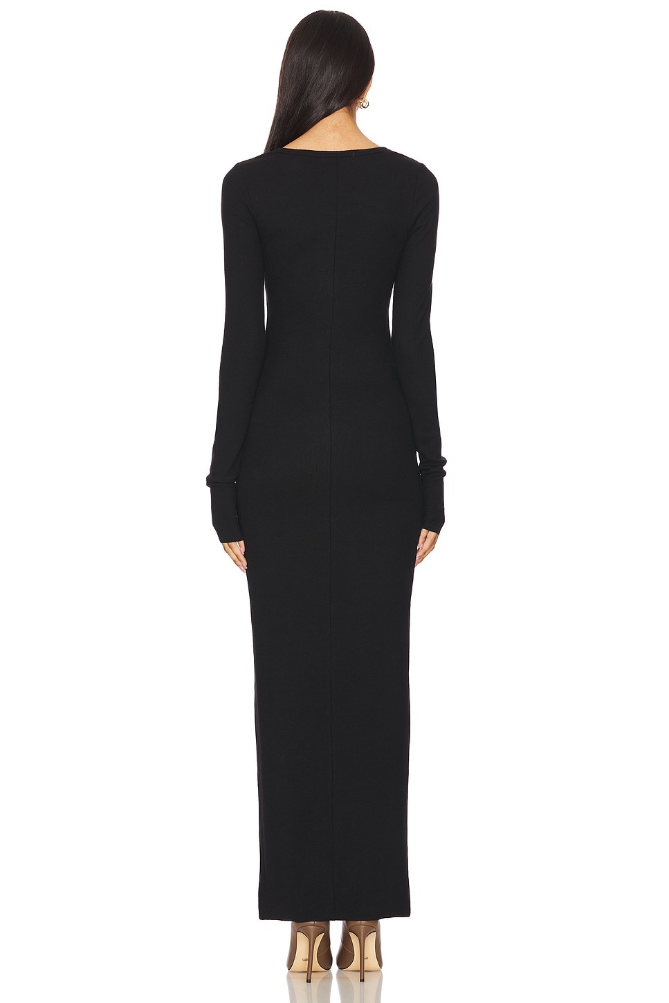 Long Sleeve Crewneck Maxi Dress - 3