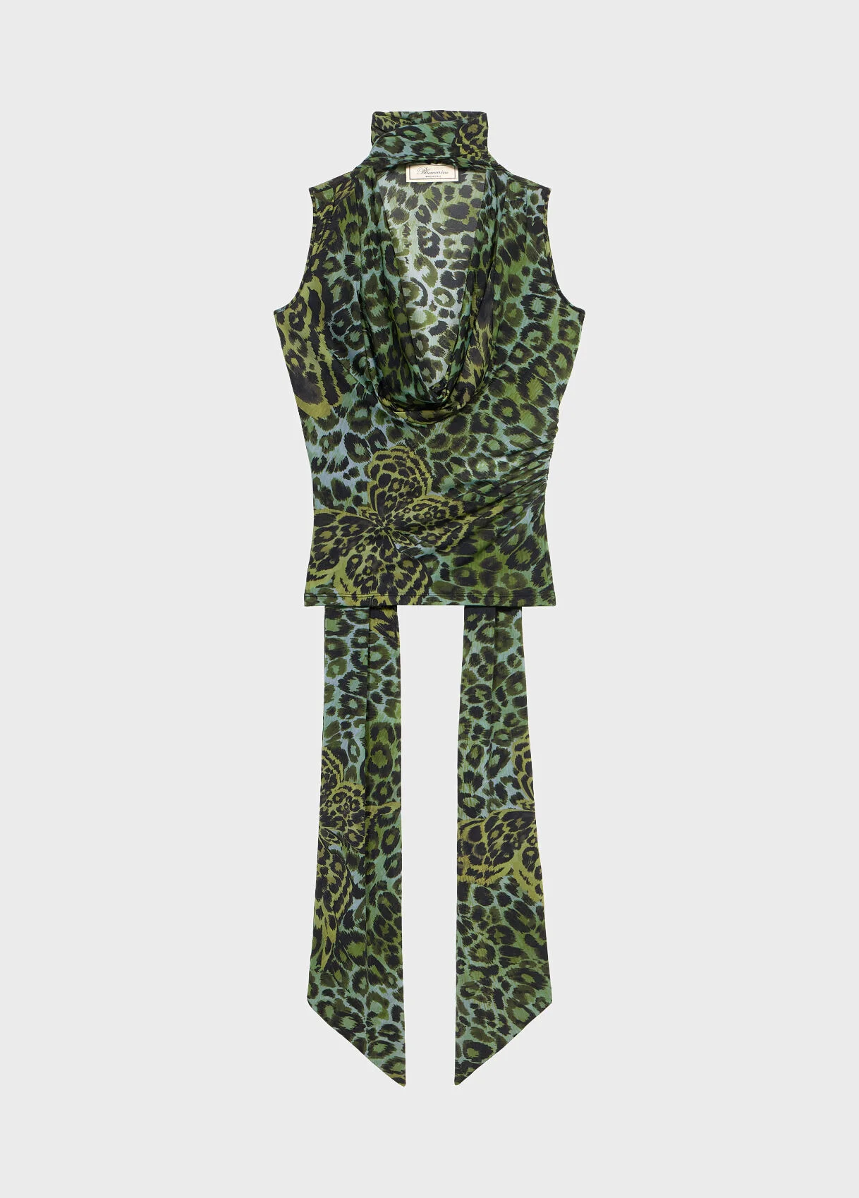 PRINTED JERSEY TOP WITH SCARF - 1