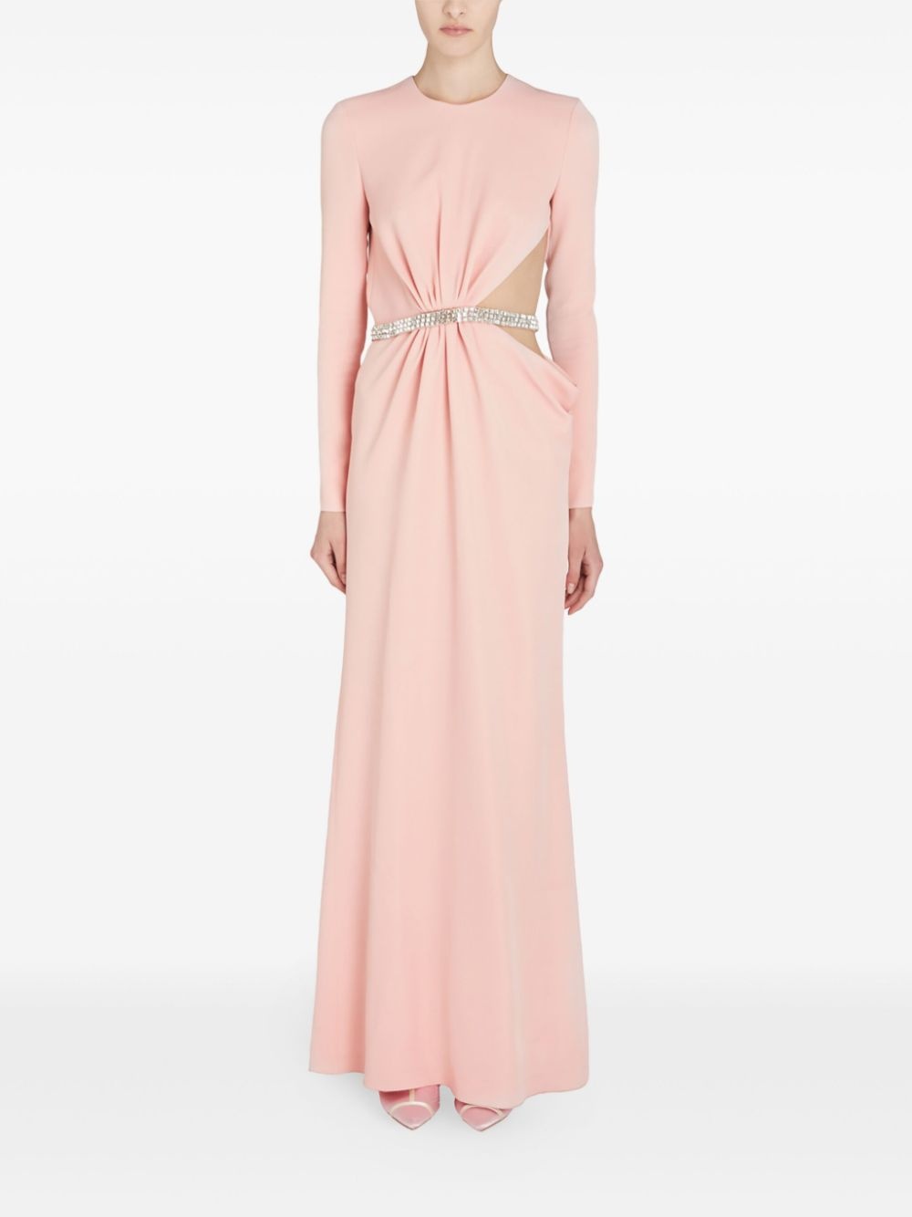 rhinestone embellished long dress - 2
