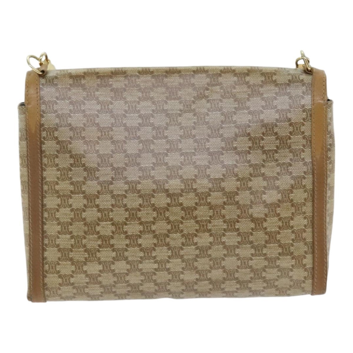 CELINE Macadam Canvas Shoulder Bag Beige Gold - 2