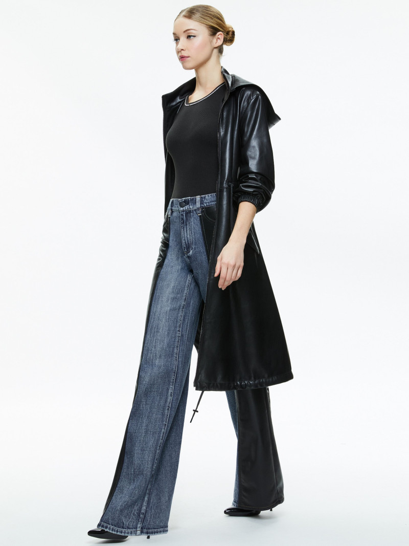 Alice + Olivia SIMSON VEGAN LEATHER WINDBREAKER outlook