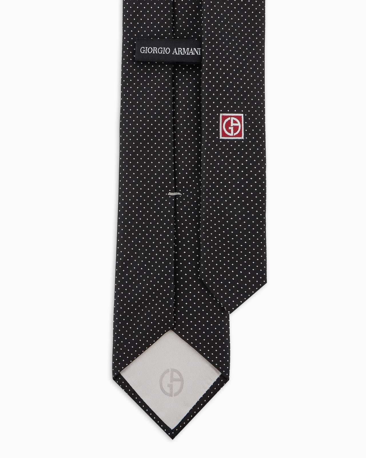 PURE SILK TIE WITH MICRO POLKA-DOT JACQUARD - 2