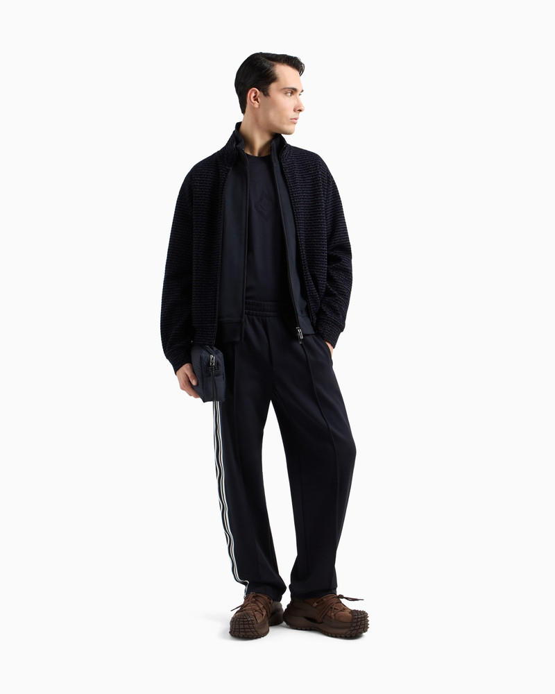 FULL-ZIP SWEATSHIRT IN JERSEY WITH LOGO BANDS 2