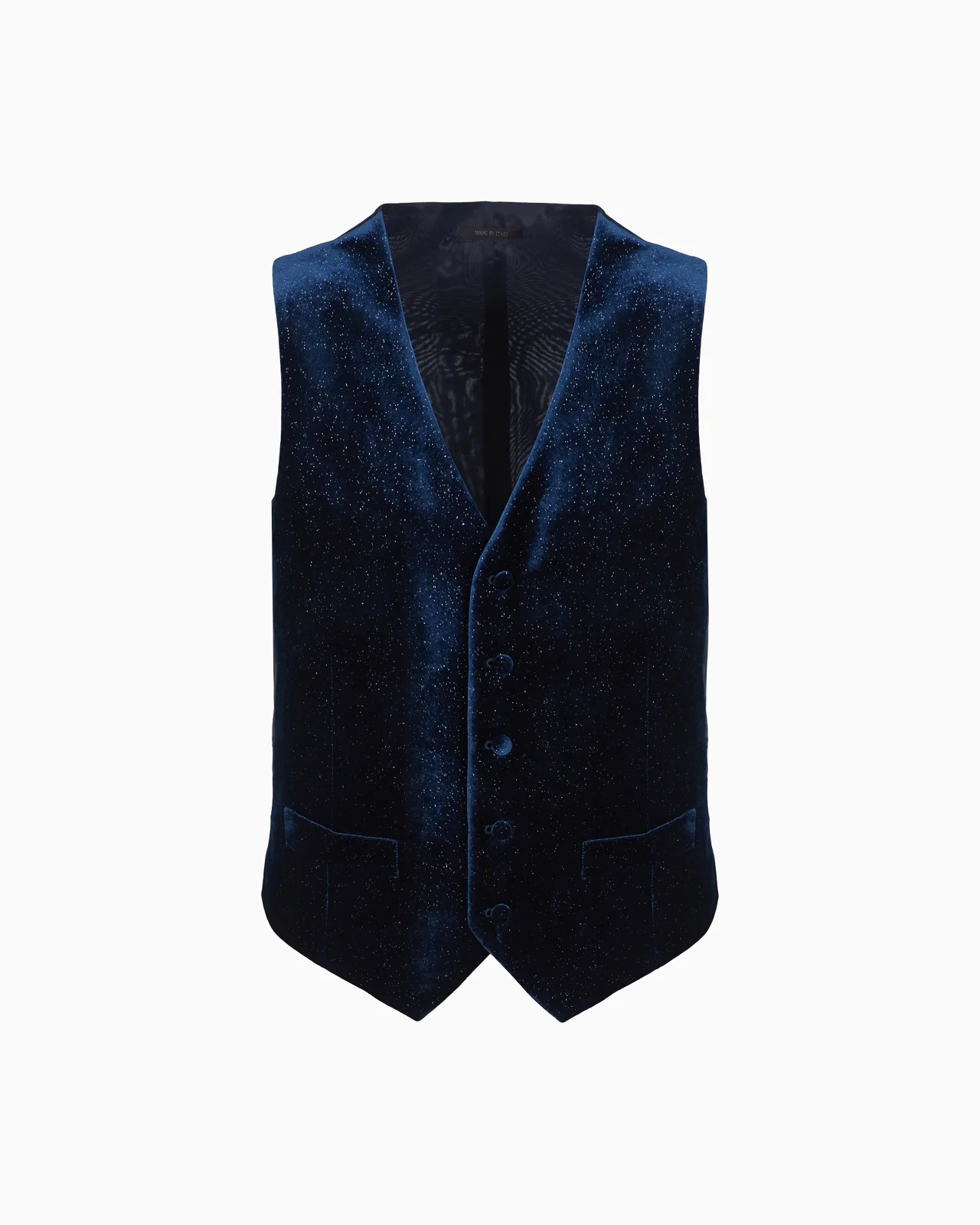 Single-breasted velvet and Lurex waistcoat - 1