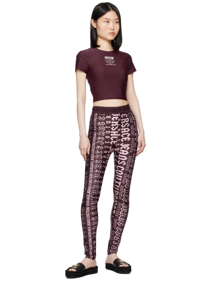 VERSACE JEANS COUTURE Burgundy Warranty Logo T-Shirt outlook