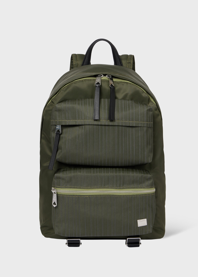 Green 'Laser Stripe' Recycled Nylon Backpack 1