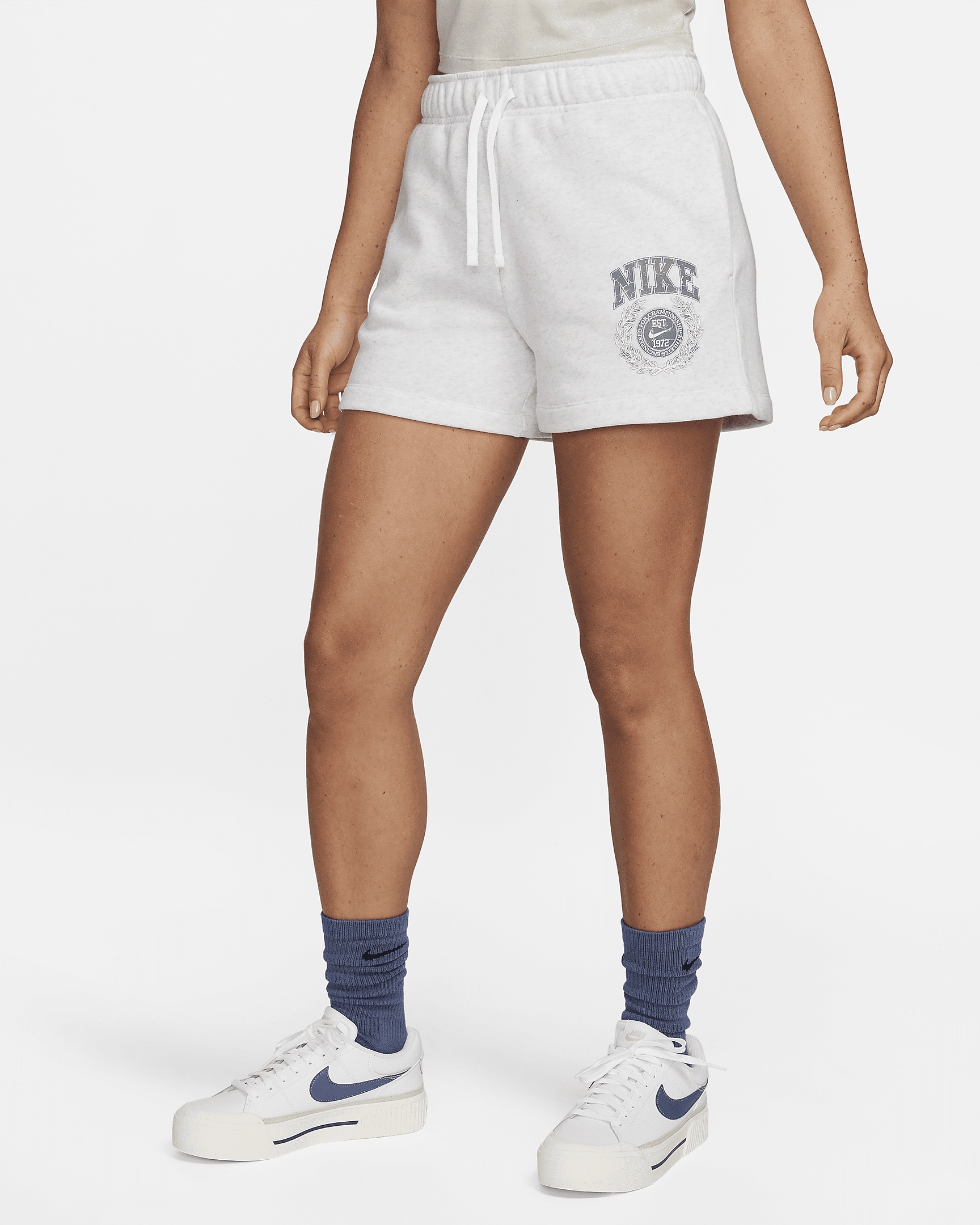 Women's Nike Sportswear Club Fleece Mid-Rise Graphic Shorts - 1