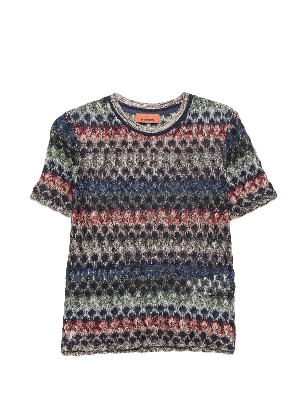 chevron-knit T-shirt - 1