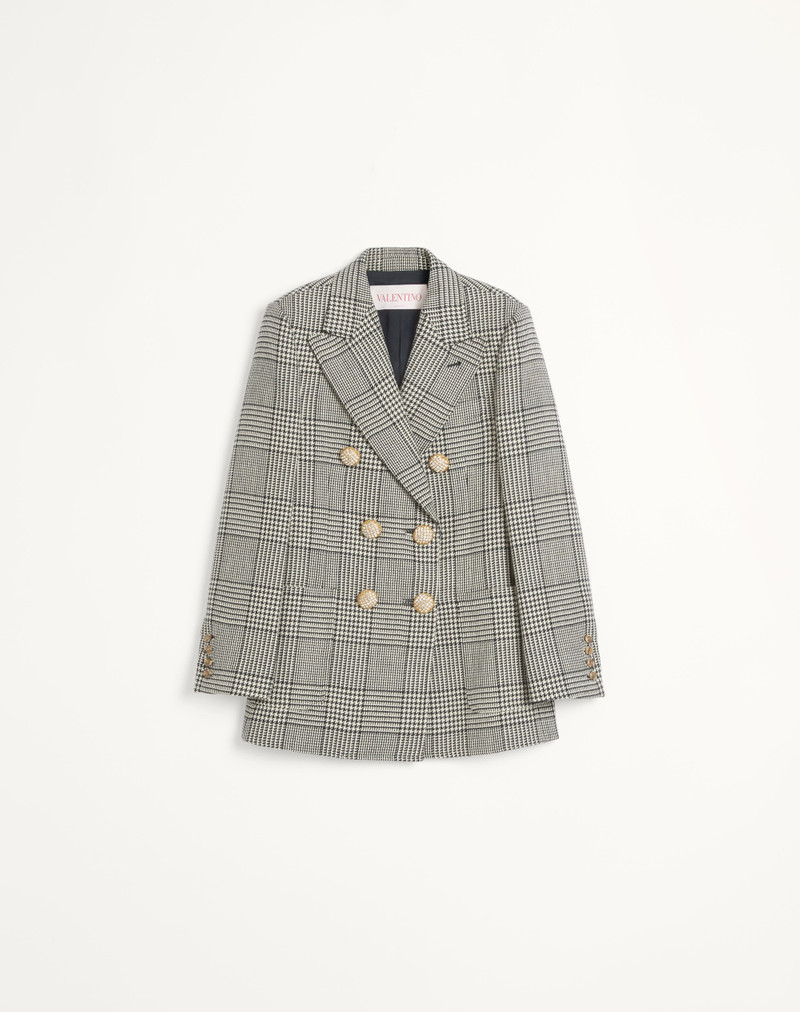 HOUNDSTOOTH WOOL BLAZER - 1