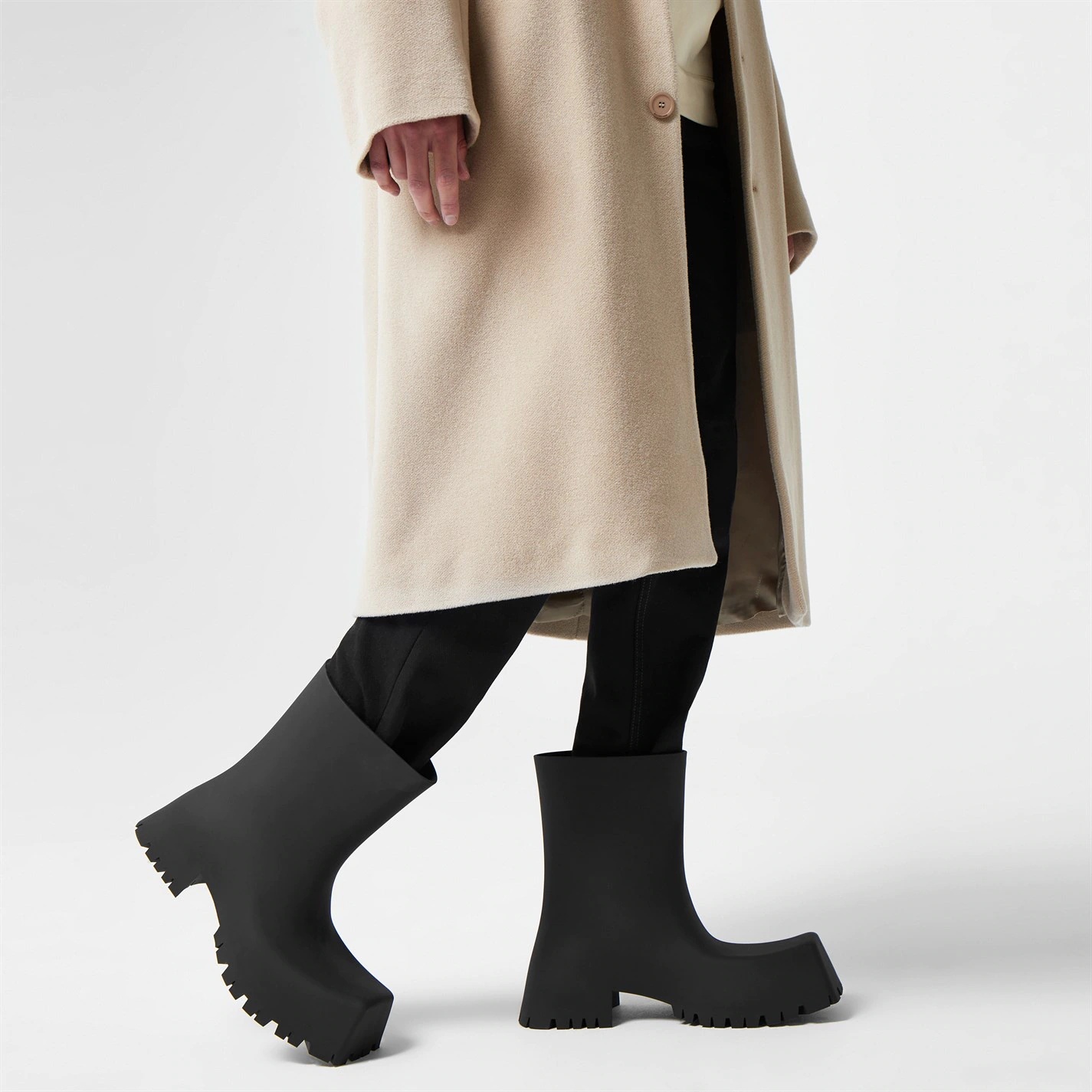 Balenciaga Trooper block-heel rubber boots - Black