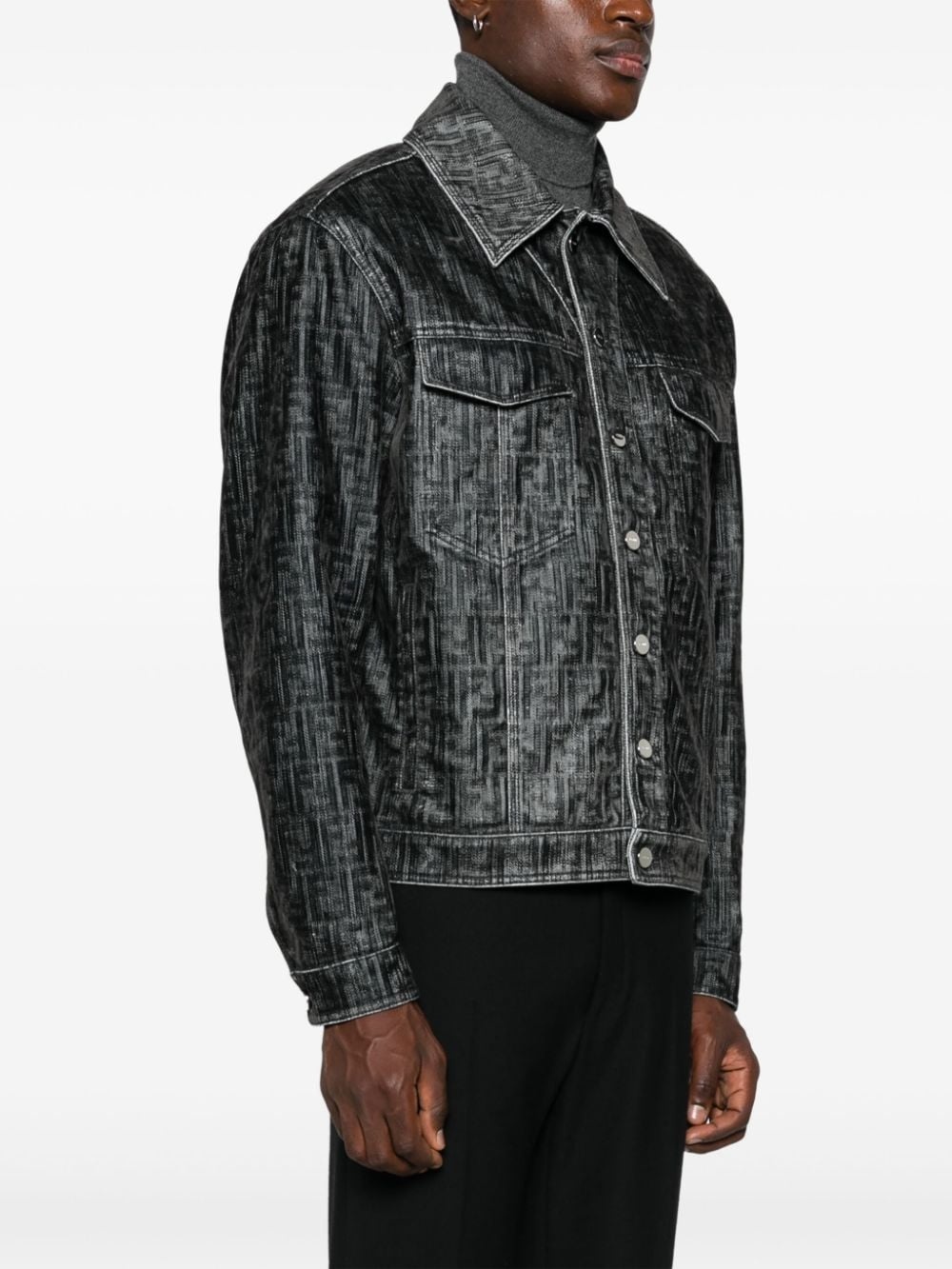 FF-motif denim jacket - 3