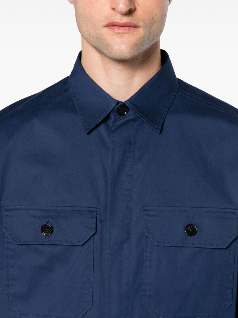 patch-pocket twill shirt - 5