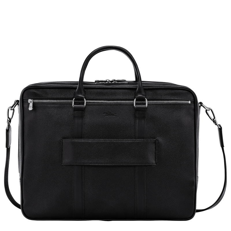Le Foulonné L Briefcase Black - Leather 4