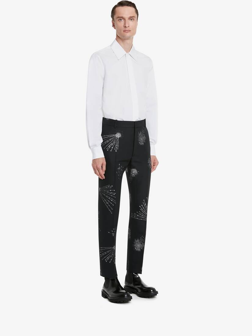 Men's Astral Jewel Jacquard Cigarette Trousers in Black/silver - 3