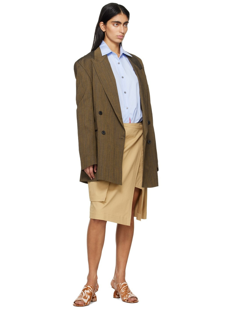 Dries Van Noten Brown Double-Breasted Blazer outlook