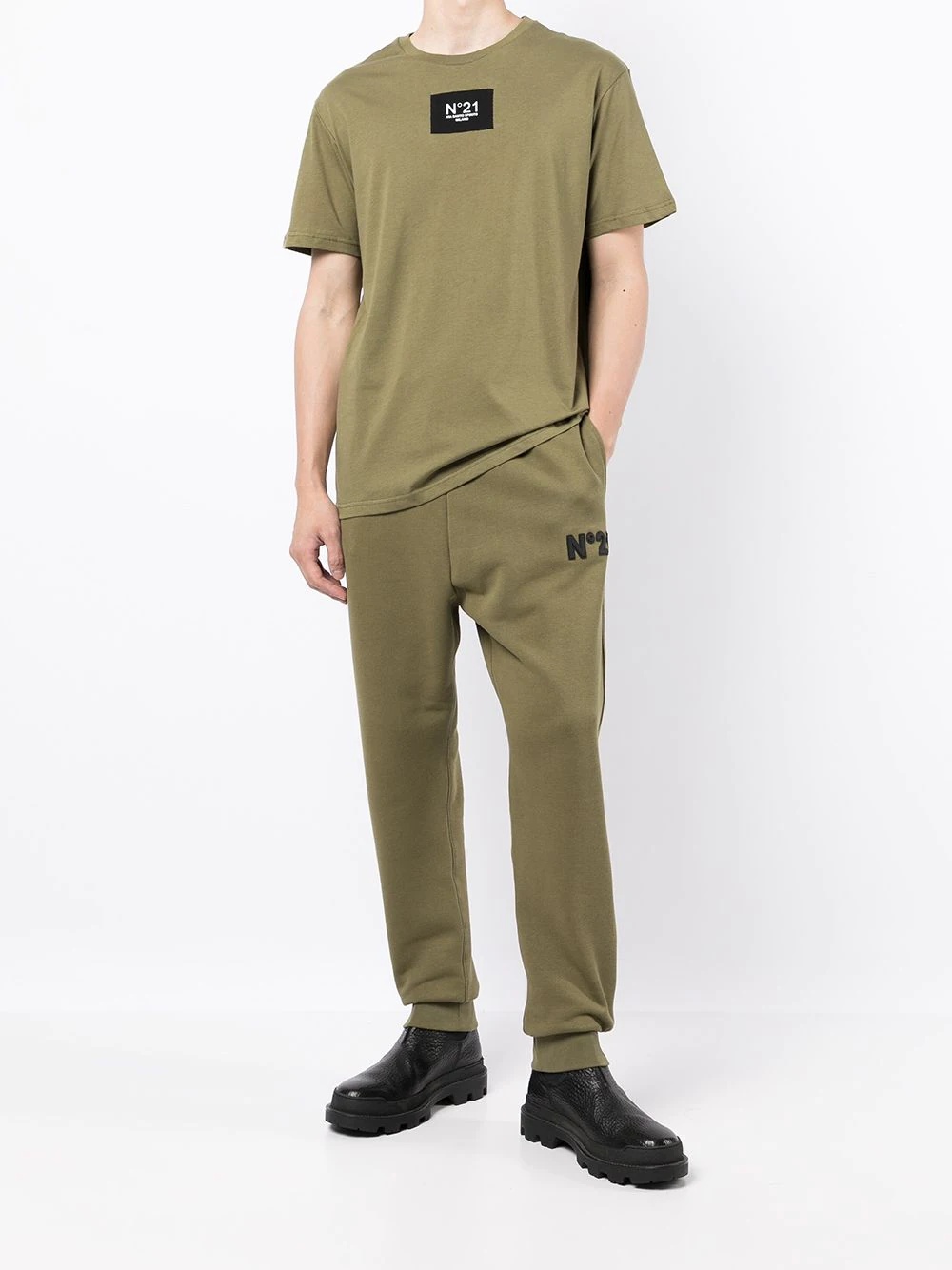 embossed logo tapered track trousers - 2