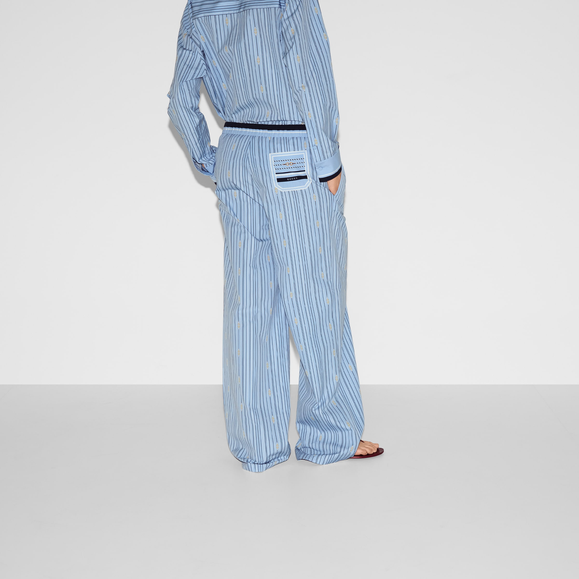Printed cotton poplin pants - 4