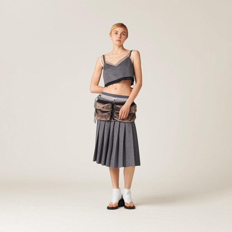 Miu Miu Marbleized denim peplum belt outlook
