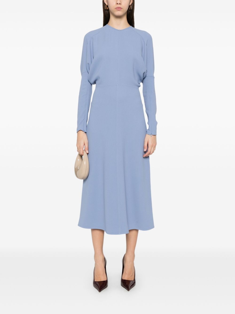 dolman-sleeves midi dress - 2