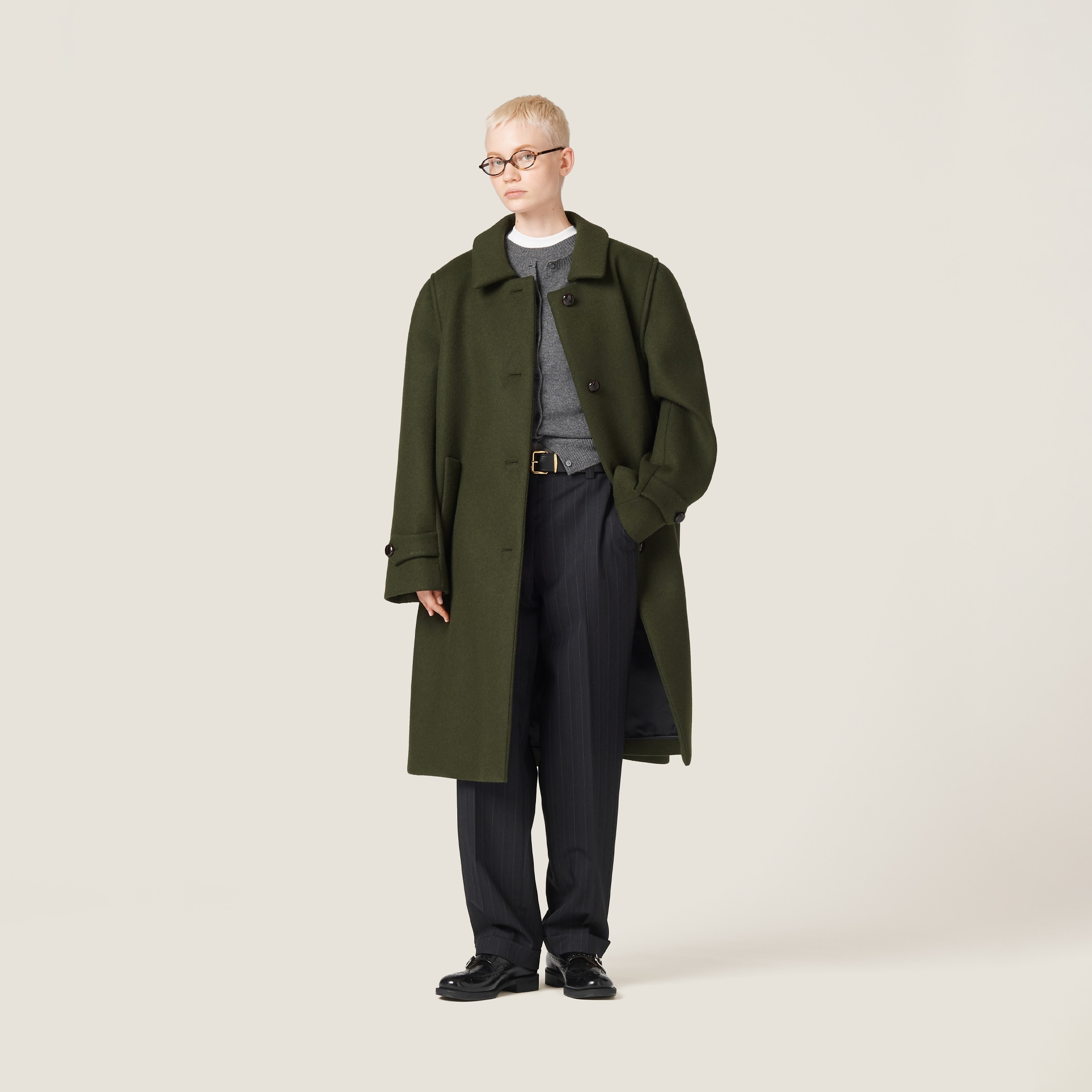 Single-breasted loden cloth coat - 2