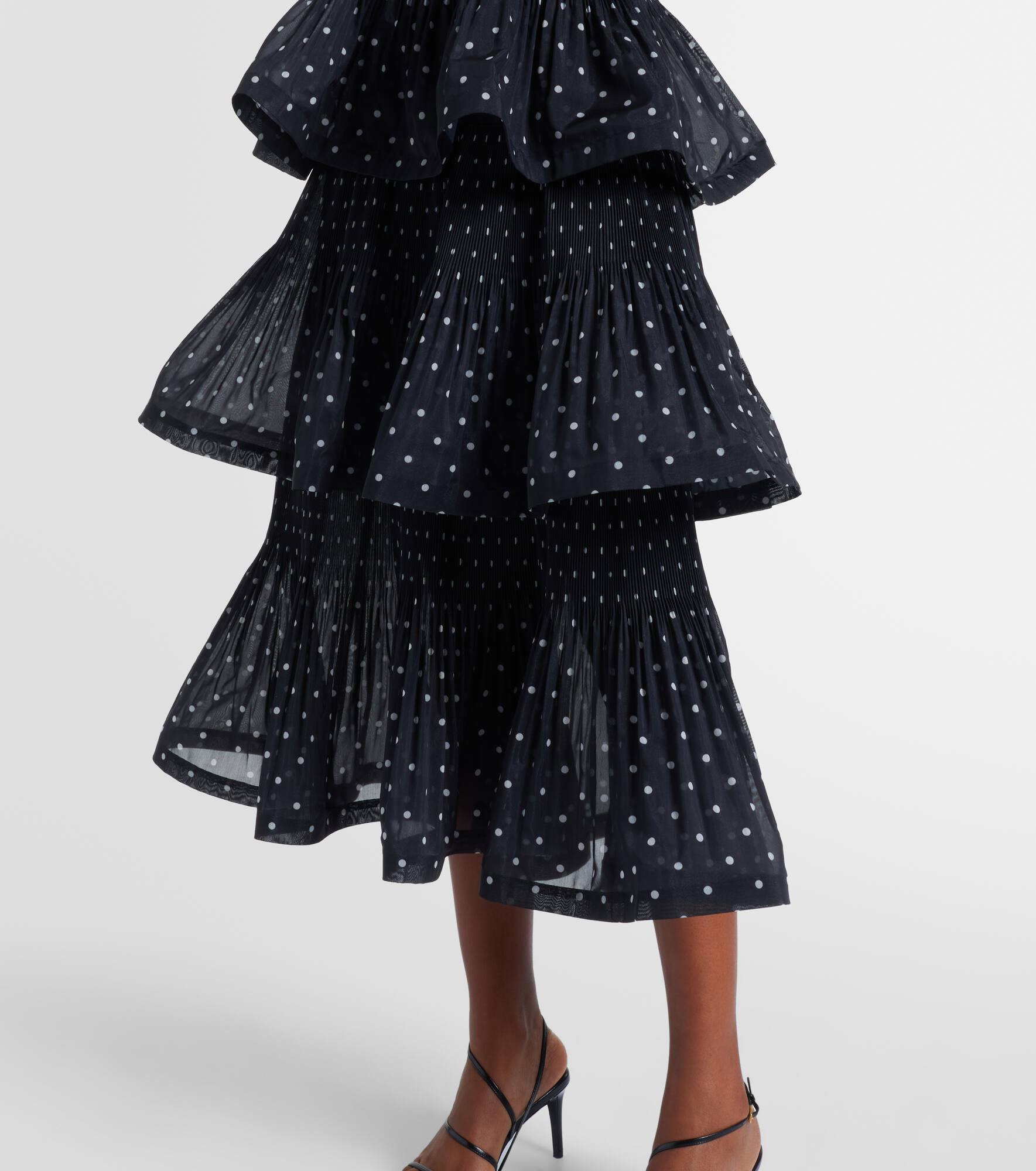 Polka-dot tiered midi dress - 5