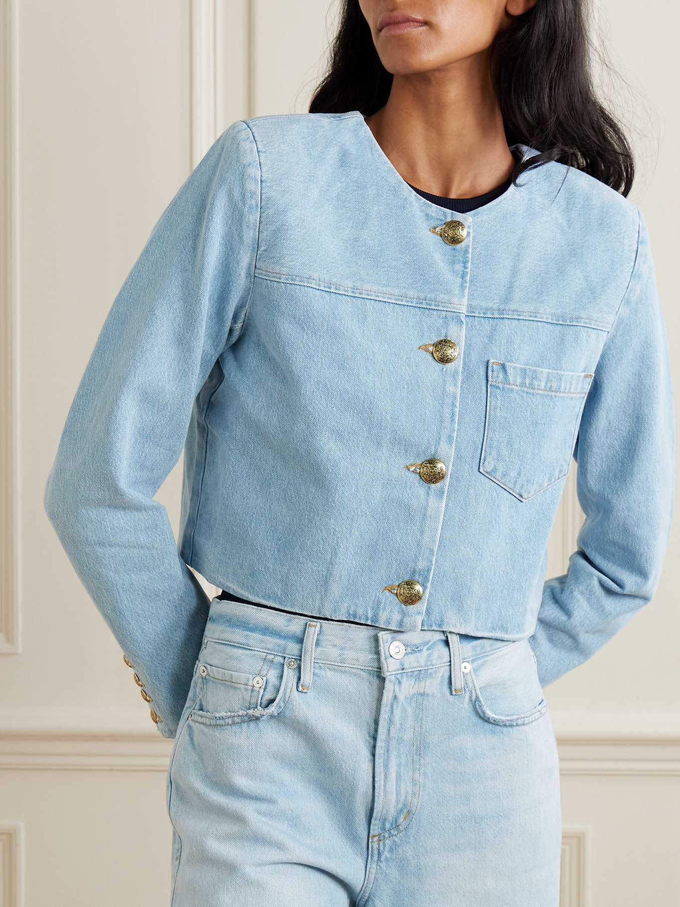 Priah cropped denim jacket Light denim - 3