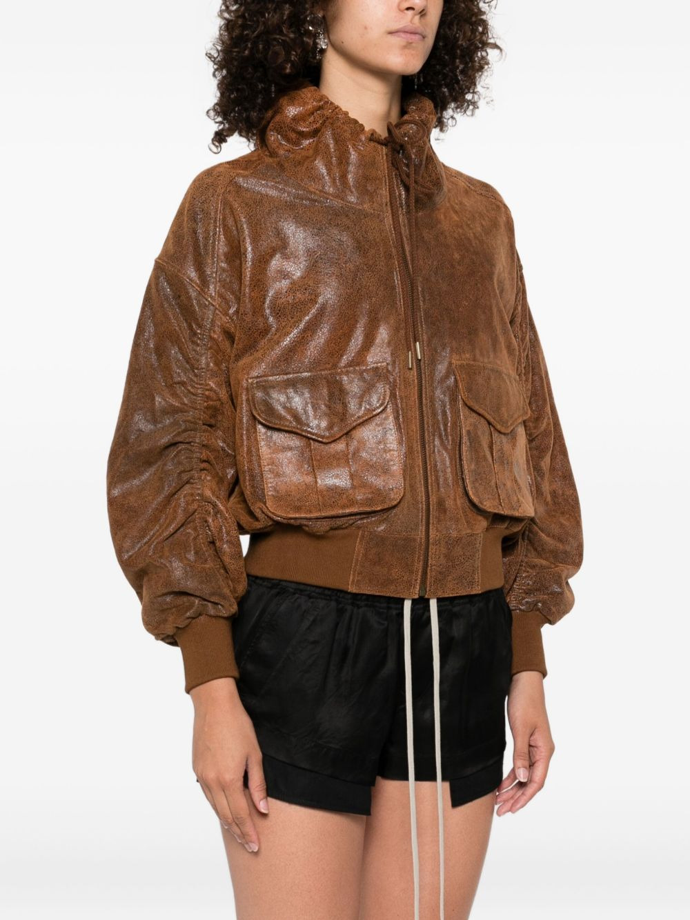leather bomber jacket - 3