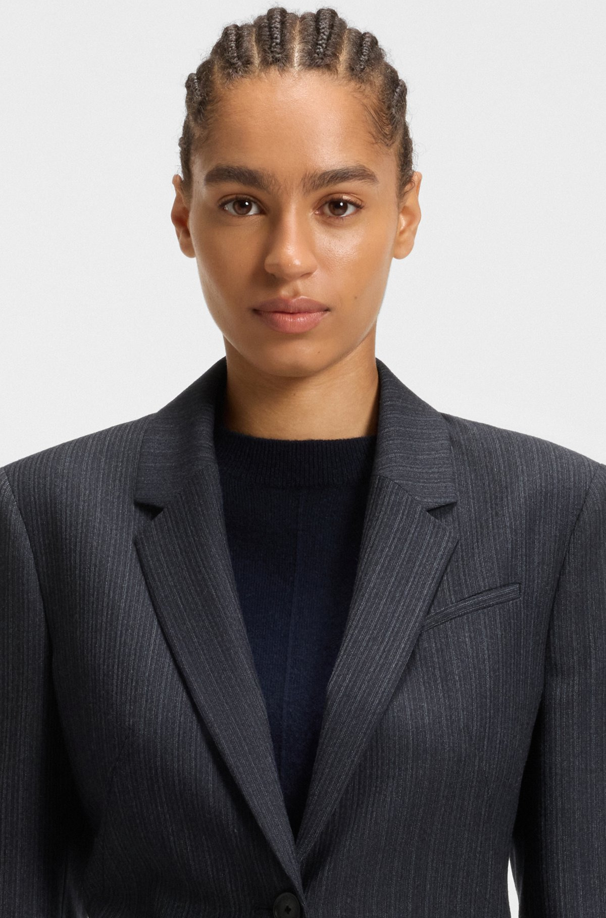 SLIM-FIT BLAZER IN STRIPED VIRGIN WOOL - 5