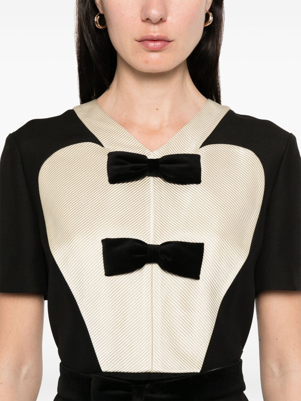 bow-detail midi dress - 5
