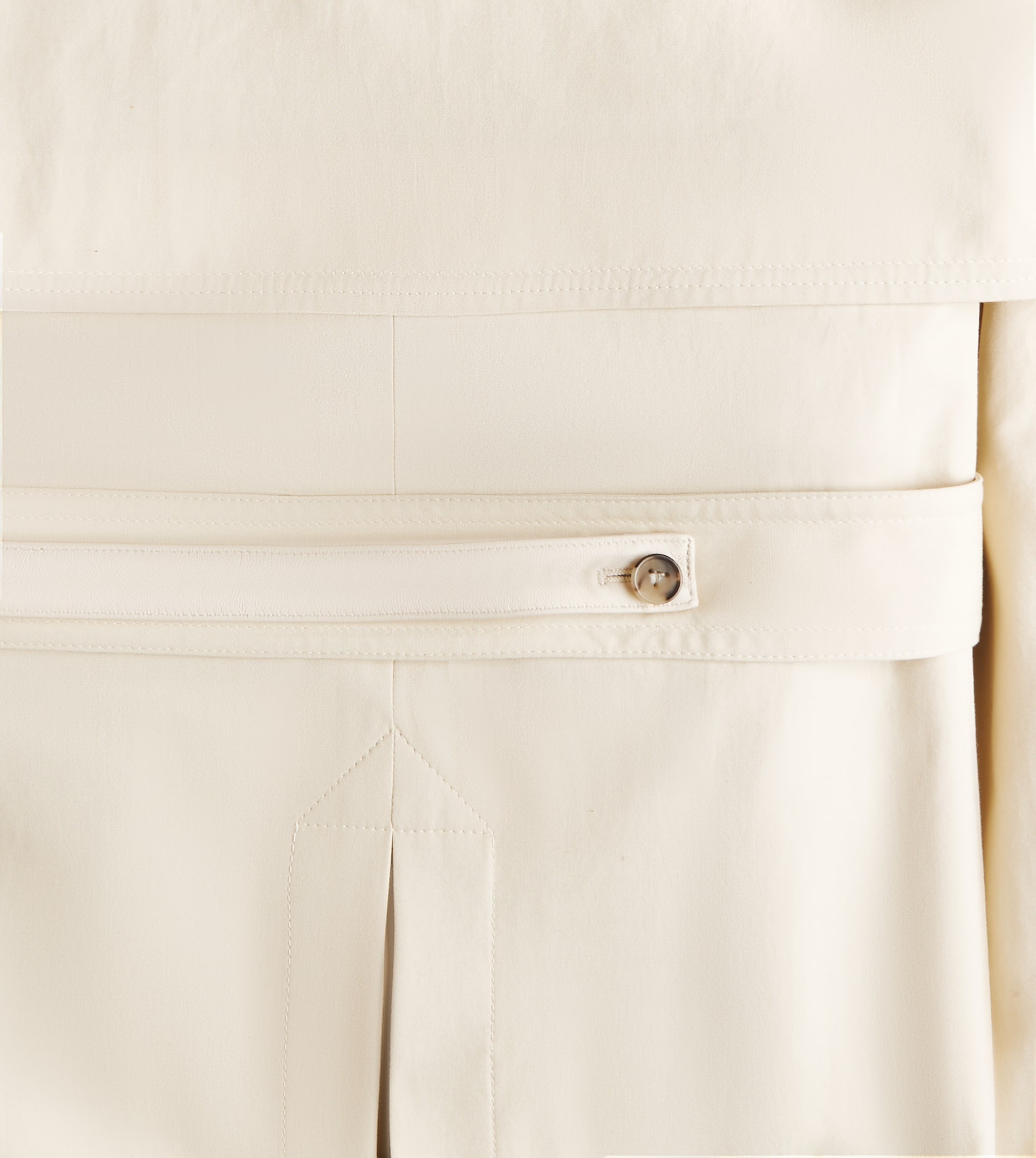 TRENCH COAT WITH LEATHER DETAILING - WHITE - 2