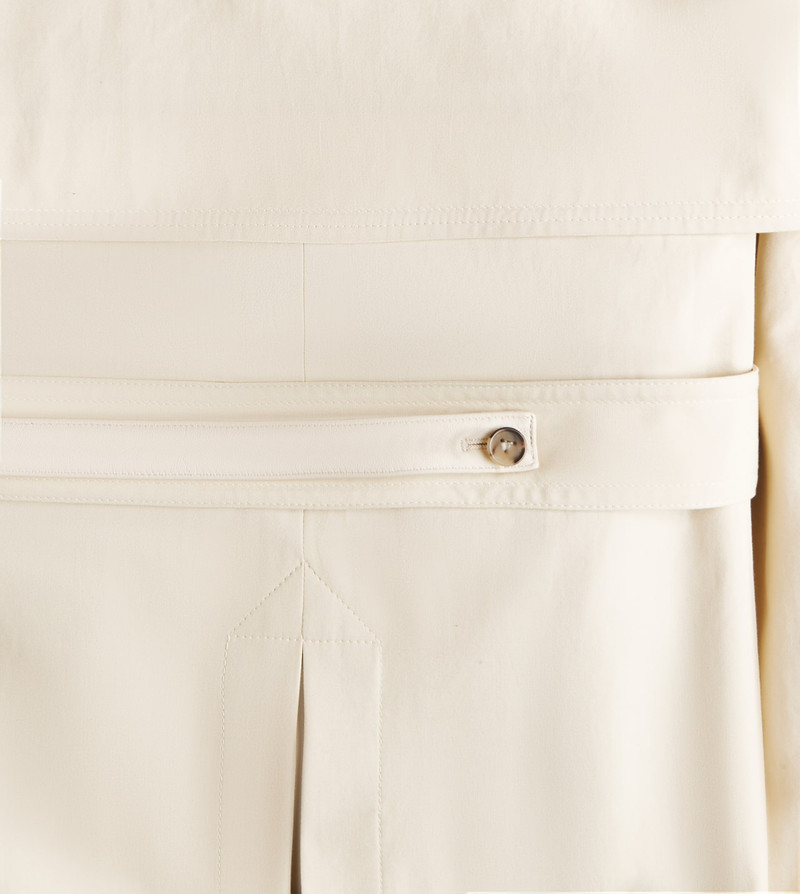 Tod's TRENCH COAT WITH LEATHER DETAILING - WHITE outlook