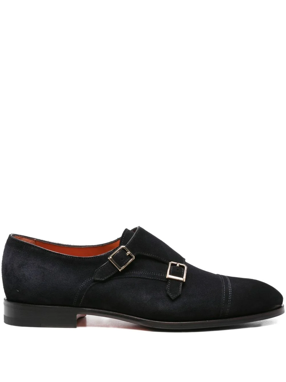 double-buckle suede monk shoes - 1