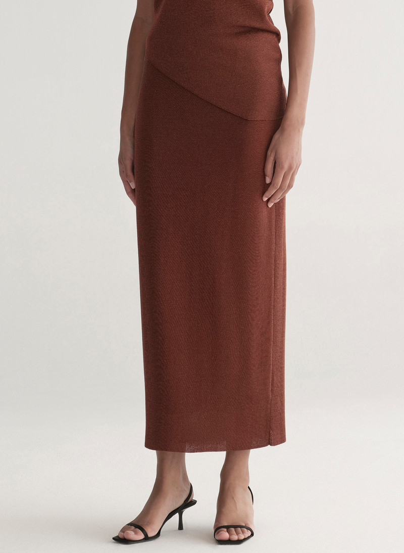 Clover Metallic Knit Midi Skirt 5