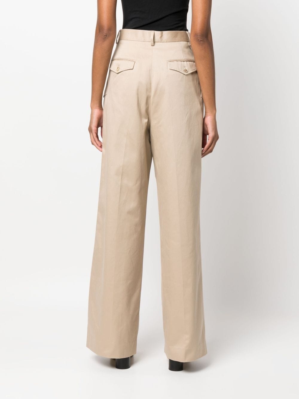 wide-leg gabardine trousers - 4