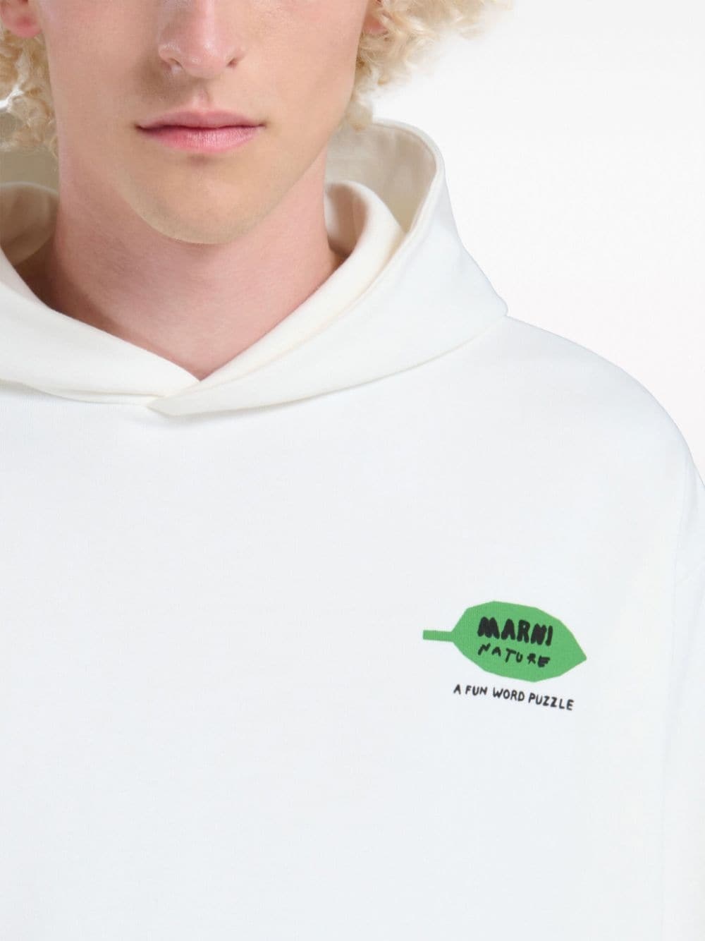 logo-print cotton hoodie - 5