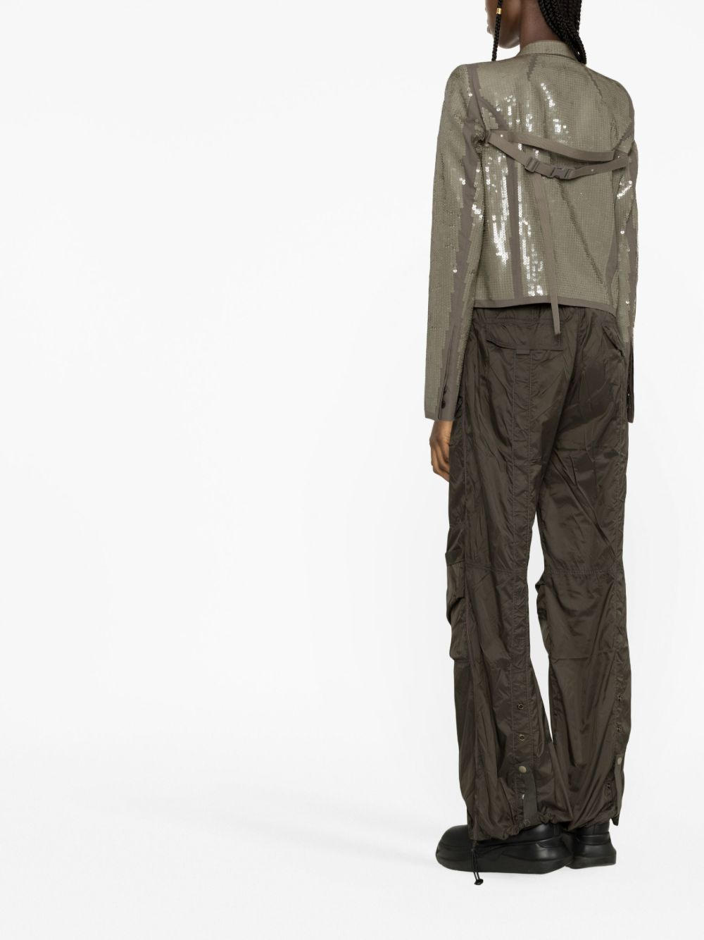 sequinned-embellished cropped jacket - 3