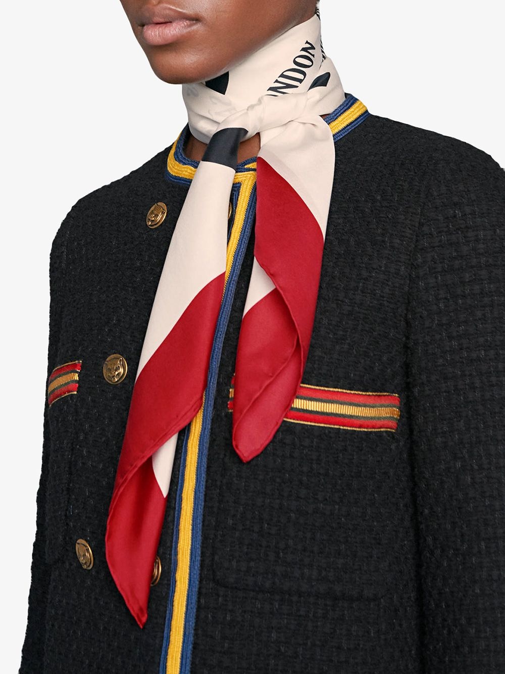 Gucci Cities print silk scarf  - 2