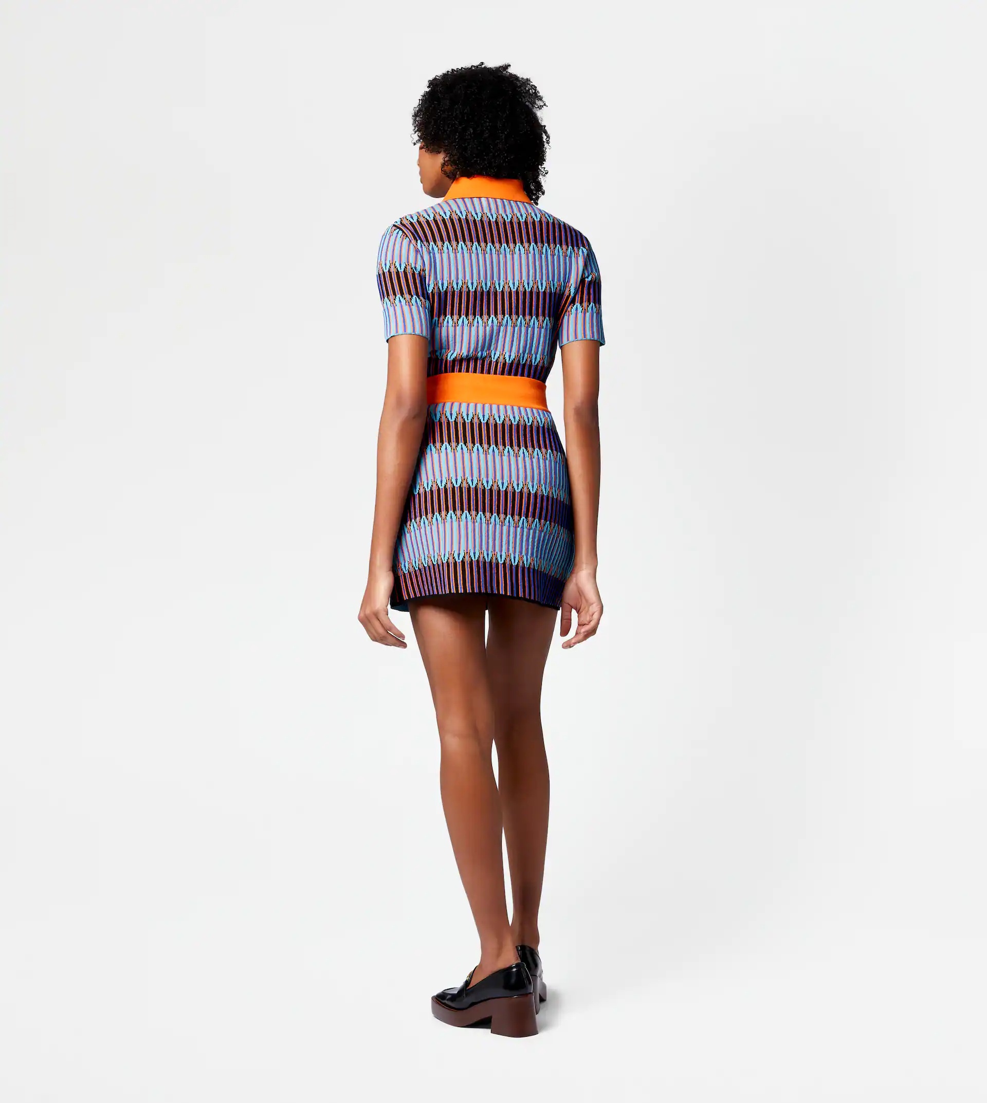 JACQUARD POLO SHIRT - LIGHT BLUE, ORANGE - 3