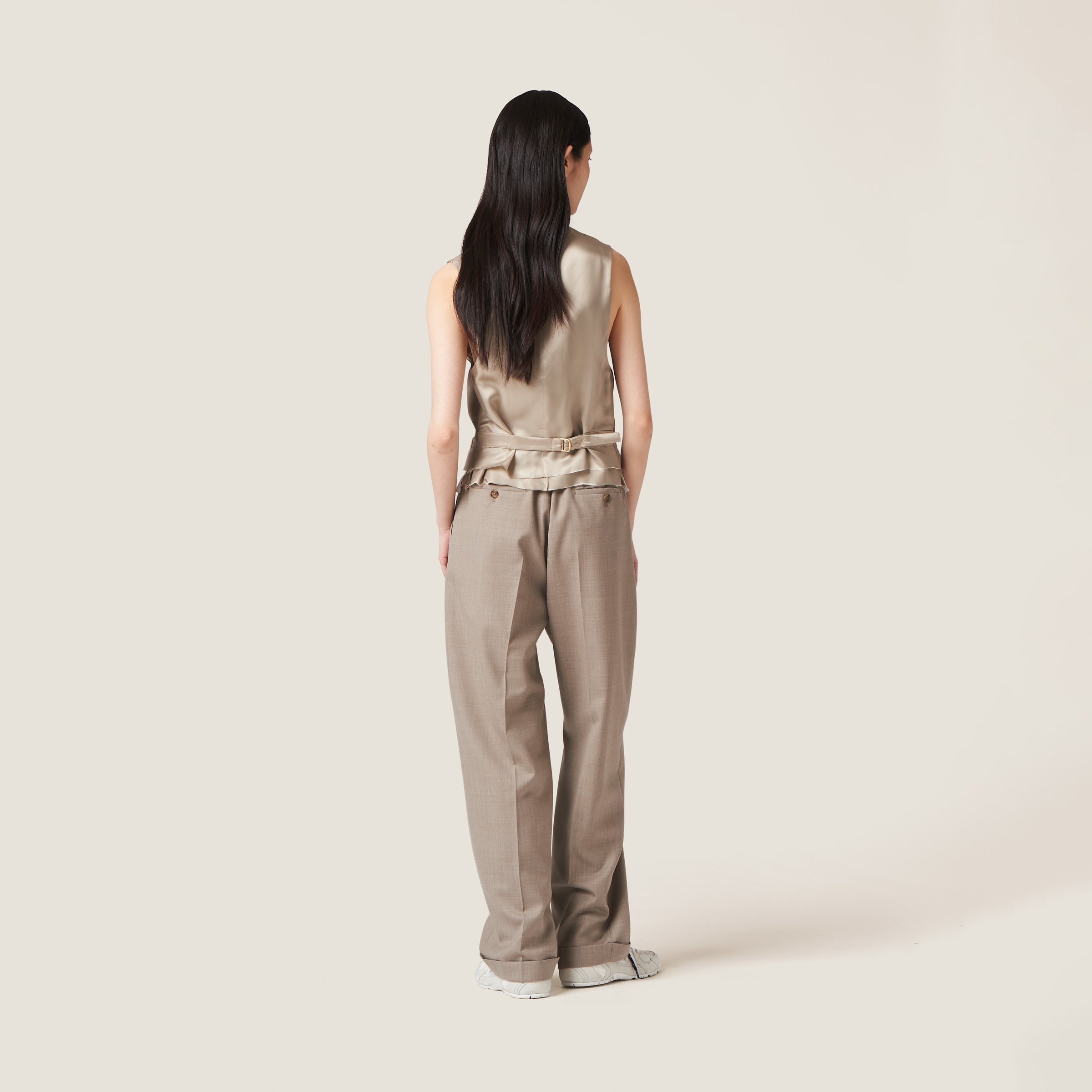 Single-breasted gabardine vest - 4