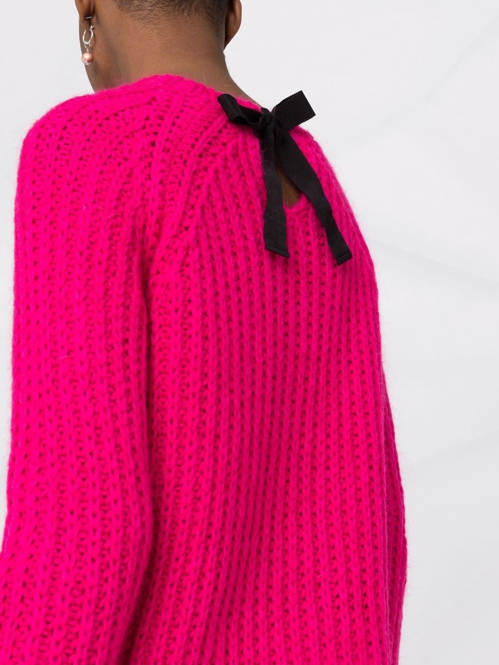 bow-detail ribbed-knit jumper - 3