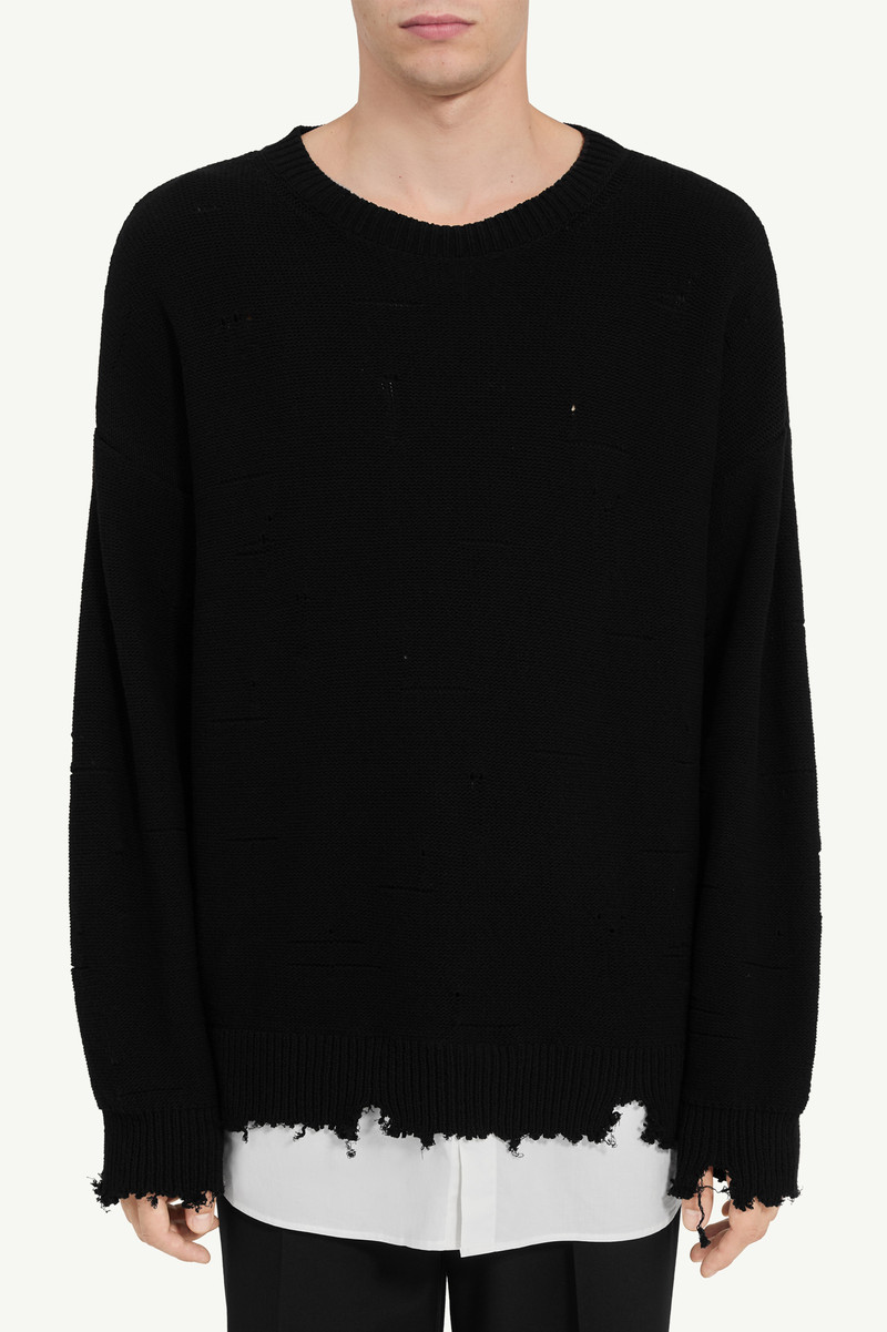 Distressed hem sweater 4
